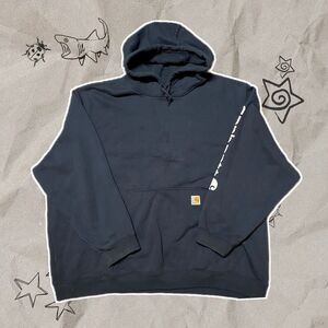 Carhartt Loose Fit Dark Blue Hoodie - Size 5XL
